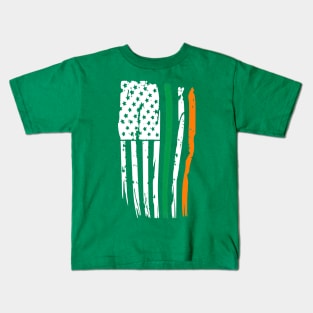 Irish American Flag T-Shirt St. Patrick's Day Ireland Kids T-Shirt